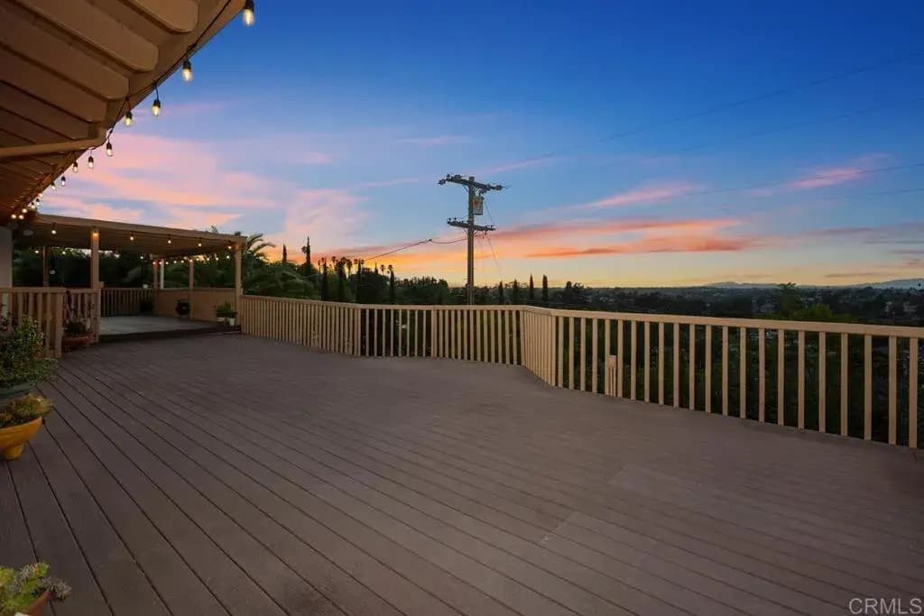 Example property deck at sunset